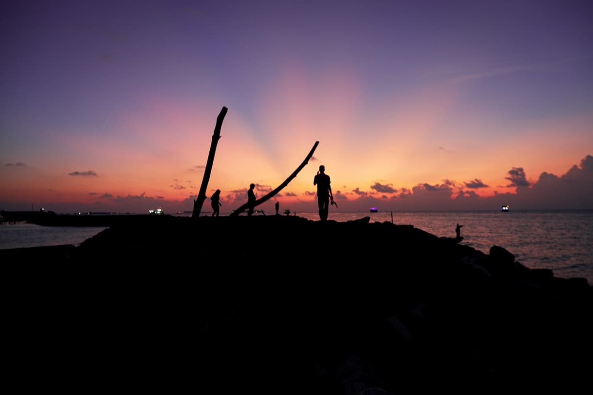 Krajobraz Maafushi z plaży