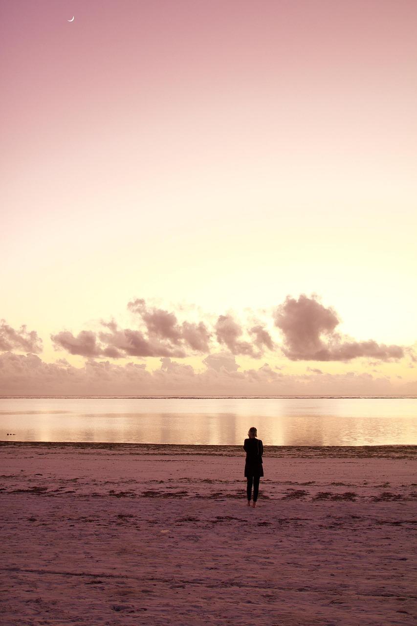 Zachód słońca na plaży w Paje, Zanzibar